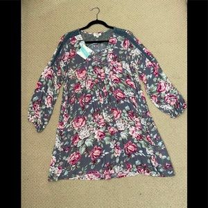 Umgee Womens Floral Print Long Sleeve